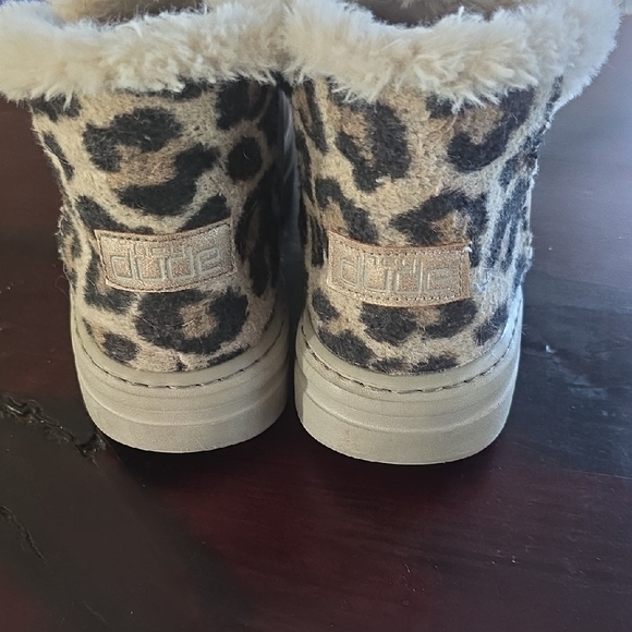 Hey Dude Women's Tan Slip-On Loafers with Faux Fur - Picture 2 of 4